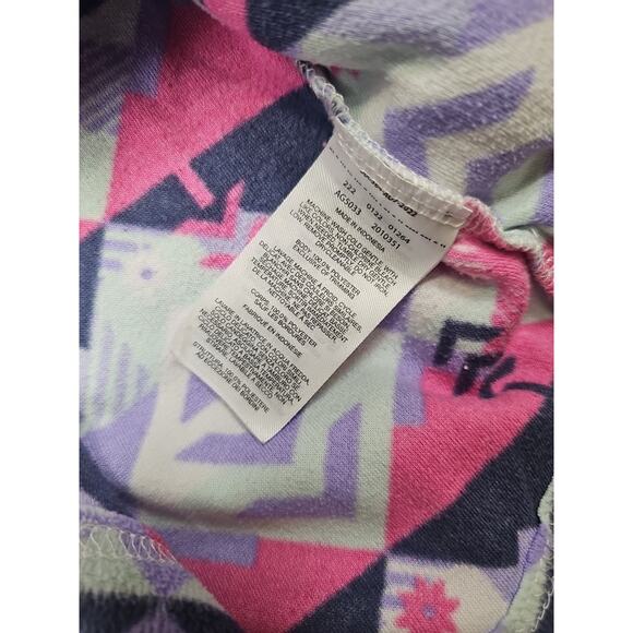 Columbia Fleece Girls Medium 10/12 Hooded Pullover Geometric Pattern - Picture 5 of 7